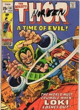 Marvel Comics Group Thor #191 A Time of Evil Aug 1971 Grade GD 2.0