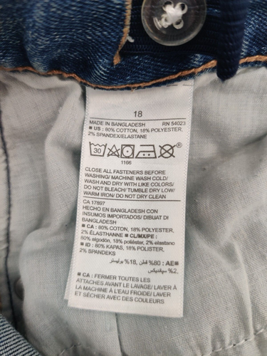 Boy's Old Navy Built-In Flex Straight Jeans, Size 18 Medium Wash - Picture 5 of 12