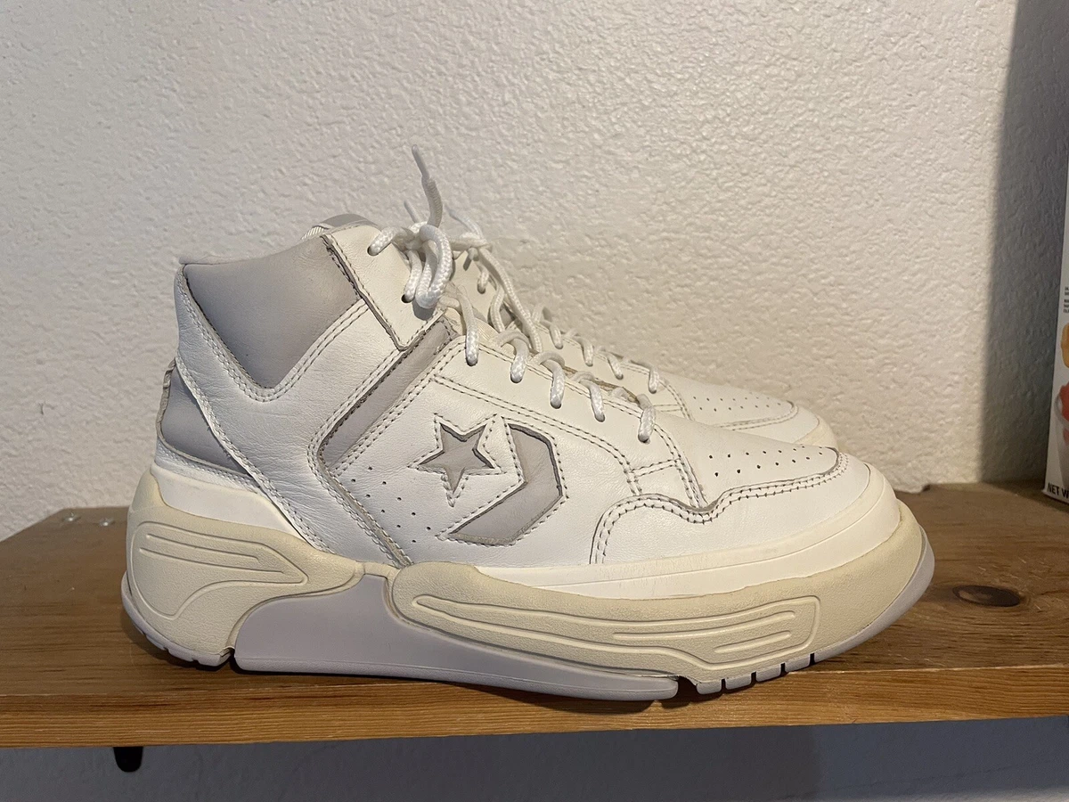 Men s Converse Weapon CX Mid Sz 8 Retro White Gray Lifestyle Sneakers 171557C