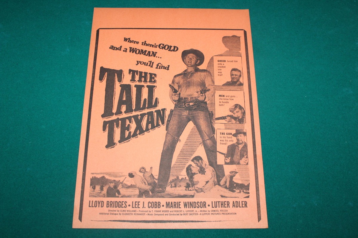 Original Movie Poster Handbill Western 1953 The Tall Texan Lloyd