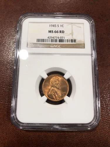 1945 S Wheat Penny NGC MS 66 Red Nice Coin US Coin One Cent 1c