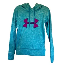 Under Armour Storm Cold Gear Jacket Hoodie Women's XS Long Sleeve Pink Blue Semi