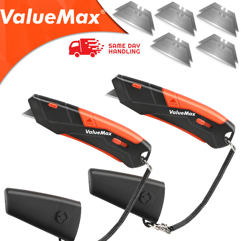 Box Cutter Quick Release Locking Blade W/18 Blades
