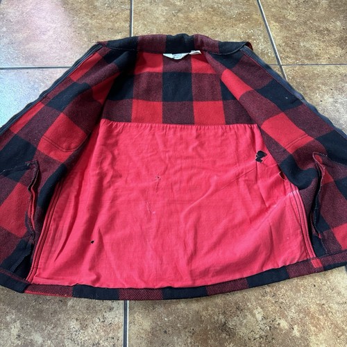 VTG Woolrich Mackinaw Shirt Jacket Wool Red Cruiser Men Medium USA Made Buffalo - Picture 3 of 12