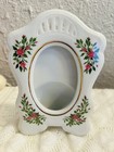 Vintage Porcelain Standing Picture Frame Pink & Green Floral 5.5“  — photo 1