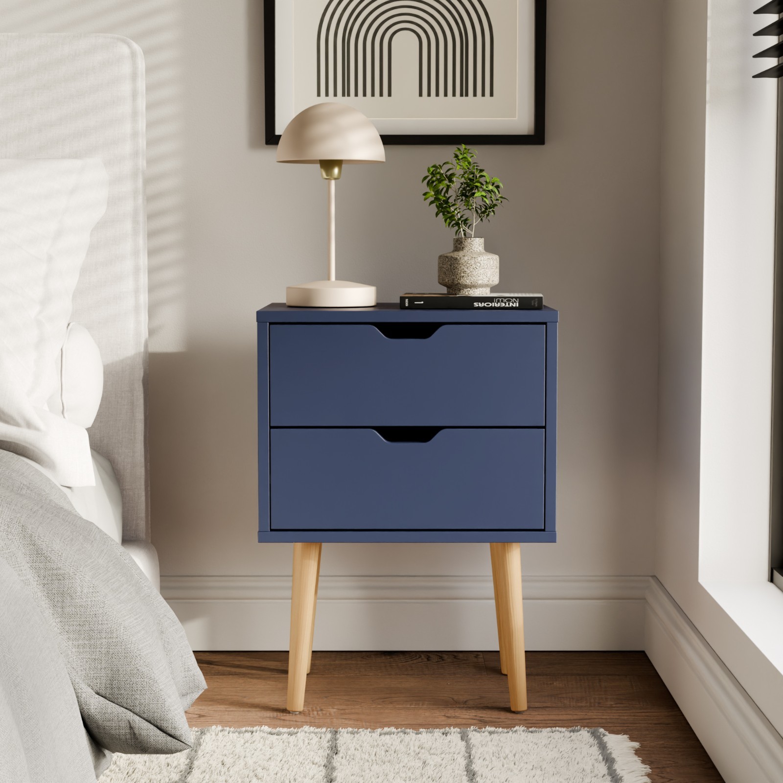 Gfw Nyborg Single 2 Drawer Bedside - Image 2