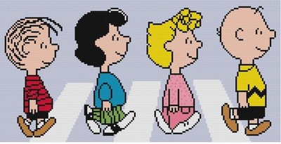 CROSS STITCH+ CRAFT PATTERN Charlie Brown Abbey Road Sally Linus Lucy Beatles