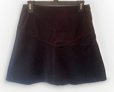 Womens Black Ribbed Lined Side Zip Mini Skirt Small Punk Goth Steampunk Emo Rock