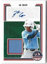JD Crisp 2022 Panini Stars and Stripes Baseball Jersey Auto #/399