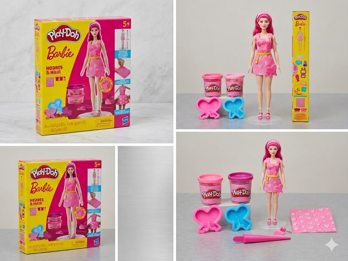 Play-Doh Barbie Hearts and Hair Designer Doll Set
