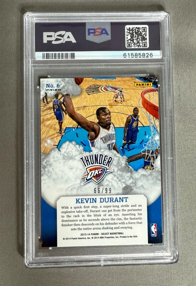 2013 Panini Select Kevin Durant Sky High Purple Prizm /99 PSA 9 Mint - Image 2 of 2