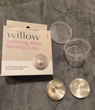 Willow Soothing Silver Nursing 2 Cups Breastfeeding Nipple Relief Cover Case