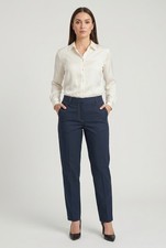 BRUNELLO CUCINELLI WOMEN'S DARK BLUE TAILORED TROUSERS MSRP 2035 SIZE 50