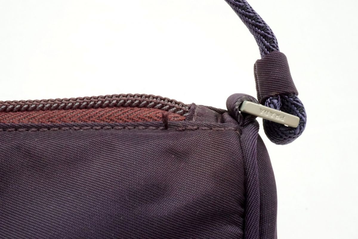 PRADA Mini Handbag Pouch Triangular Logo Plate Te… - image 7