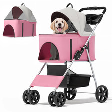 3 in 1 Foldable Pet Stroller for Small  Medium Dogs, Detachable Carrier, Car Se