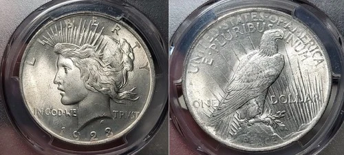 1923 P Peace Silver Dollar $1 PCGS MS 64+