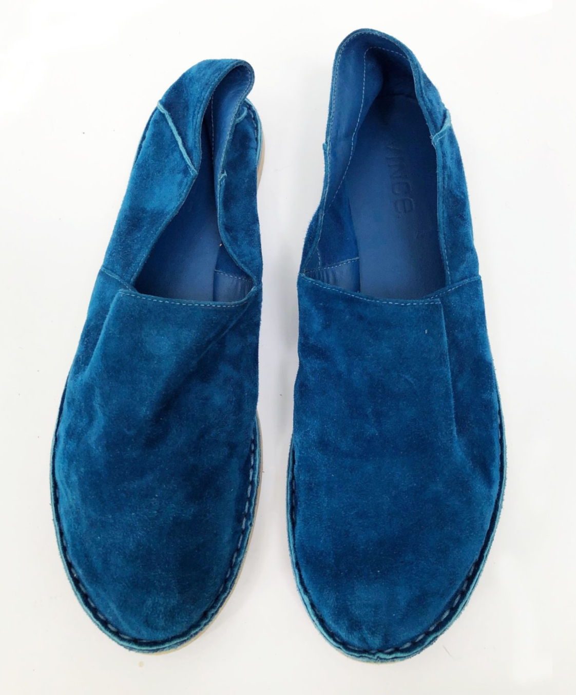 SAOLA Espadrillas Vince blu pavone scamosciato suola piatta in gomma punta tonda M