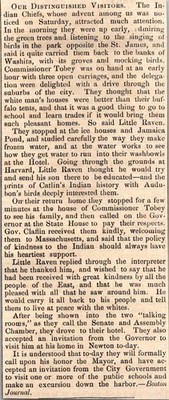 Our Distinguished Visitors The Indian Chiefs 1871 Worcester MA Clipping TAJ8-H11
