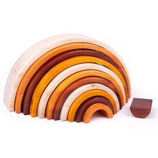 Bigjigs Toys Large Wooden Stacking Arches, Stacking Sorting Toy - 11 Pieces