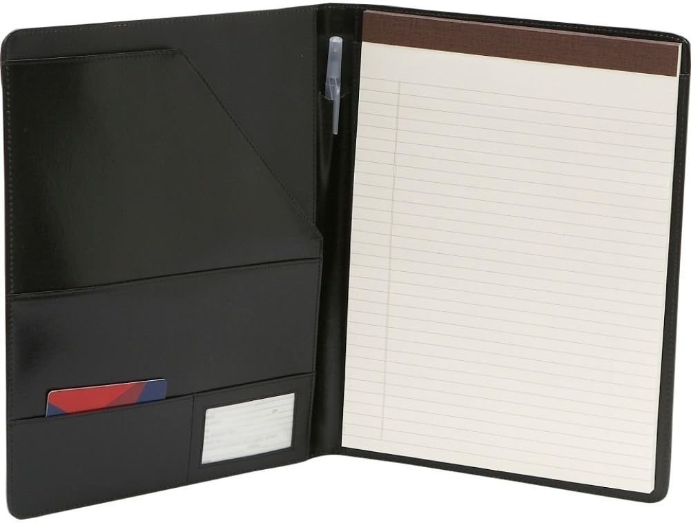 Royce Leather Portfolio Padfolio, with Inserted Note Pad and