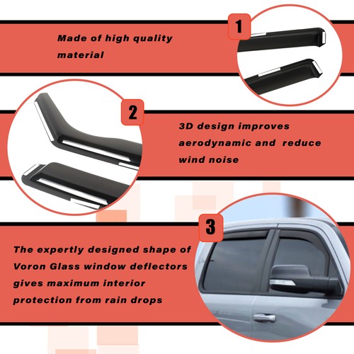 For 2014-2019 Toyota Corolla In-Channel Rain Guards Window Visors Vent Shade - Picture 2 of 5
