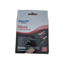 Equate Glove Compression, One Size  Black, 1 Glove Open Box But New
