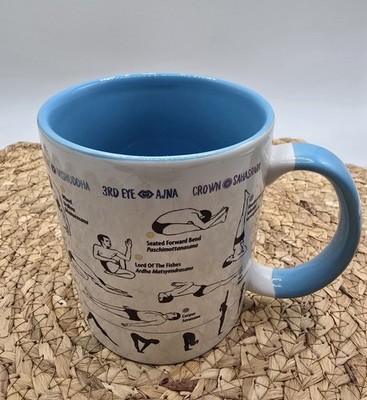The Unemployed Philosophers Guild How To Yoga Poses White & Blue Coffee Mug 2015