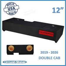 Ground Shaker Chevy Silverado 2019-2026 Double Cab 12" Dual Subwoofer Enclosure