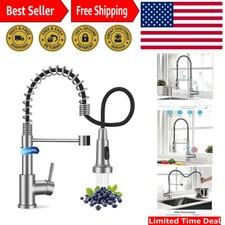 Easy-Install Brushed Nickel Kitchen Faucet with 17-inch Pull Down Sprayer