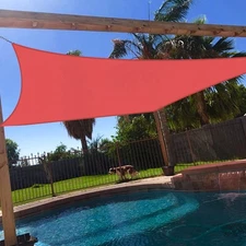 5'-24' Red Rectangle Sun Shade Sail Fabric Awning Cover Canopy Custom Size