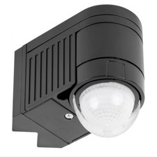 Litecraft Luton 360° PIR Motion Sensor Outdoor Corner / Flat Mount - Black