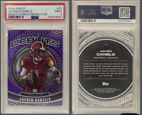 2024 Topps Finest - Jayden Daniels - Debut Purple Refractor /125 (RC)