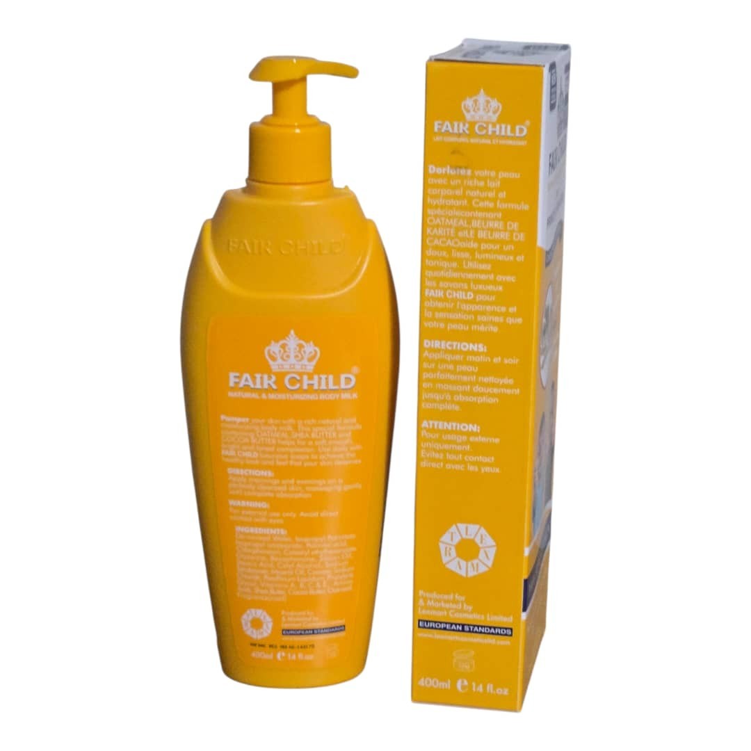 Fair child natural skin tone with Oatmeal, Shea & Cocoa Butter body lotion 400ml
