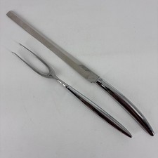 Vintage Carvel Hall Carving Knife and Fork Set Stainless Steel Made in USA