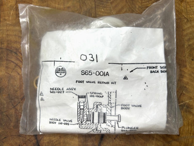 NOS OEM BRADLEY REPAIR KIT-FOOT VALVE S65-001A