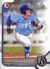 2022 Bowman Draft #BD-12 Cayden Wallace Kansas City Royals 1st Bowman