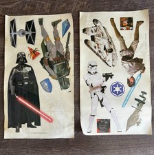 Star Wars 2011 Lucasfilm LARGE Vinyl Stickers - 2 Sheets - Luke Vader Boba Fett