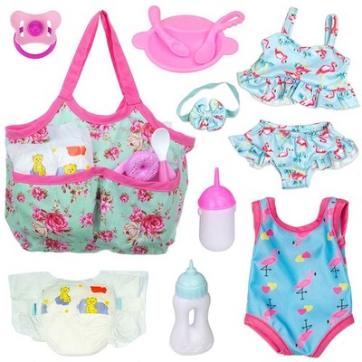 Unicorn Element 12 Pcs Baby Doll Accessories Set Pretend Play Feeding Caring