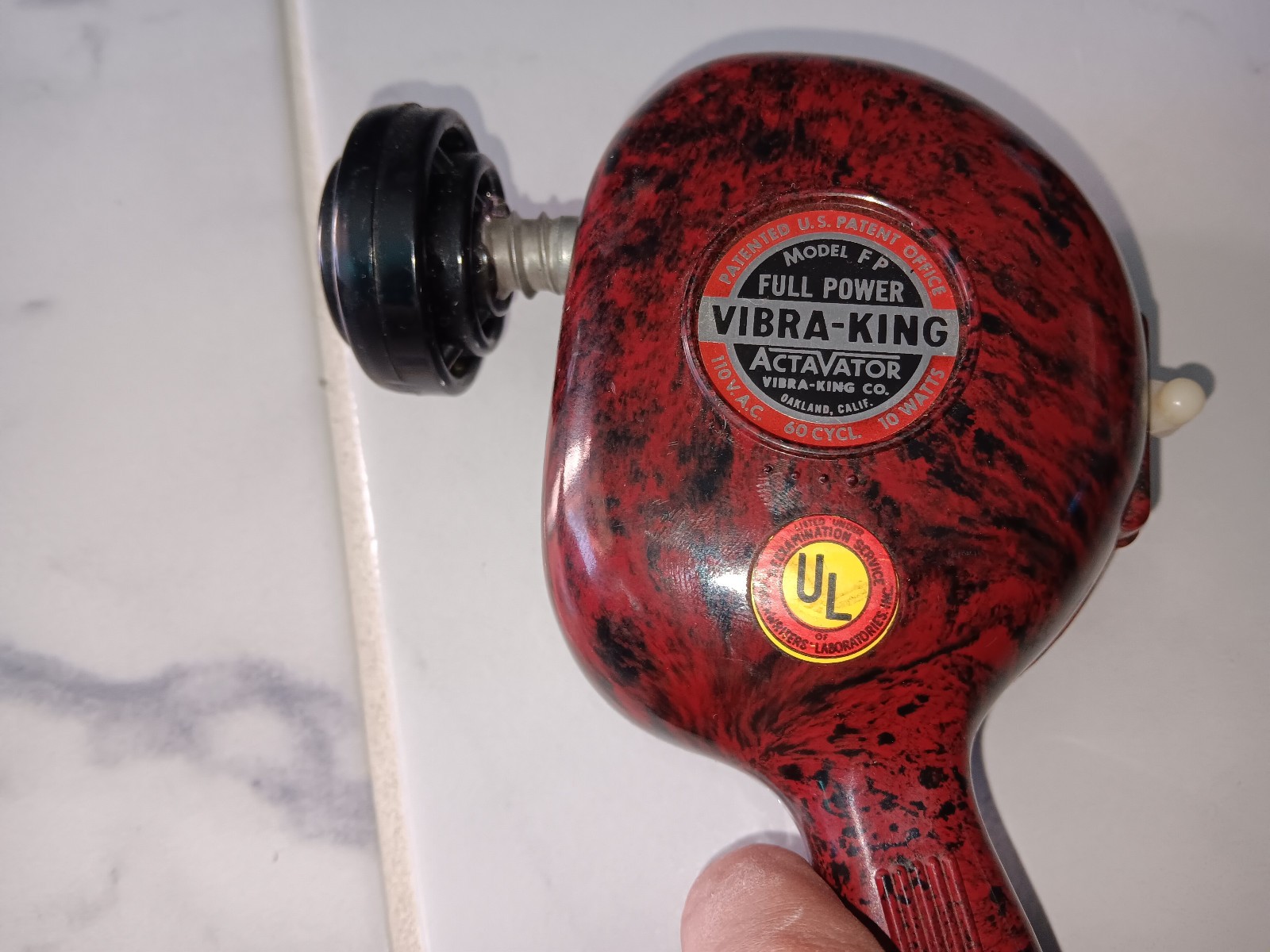 Vtg VibraKing massager Model FP One Head only with wear Tested Working 13ft wire