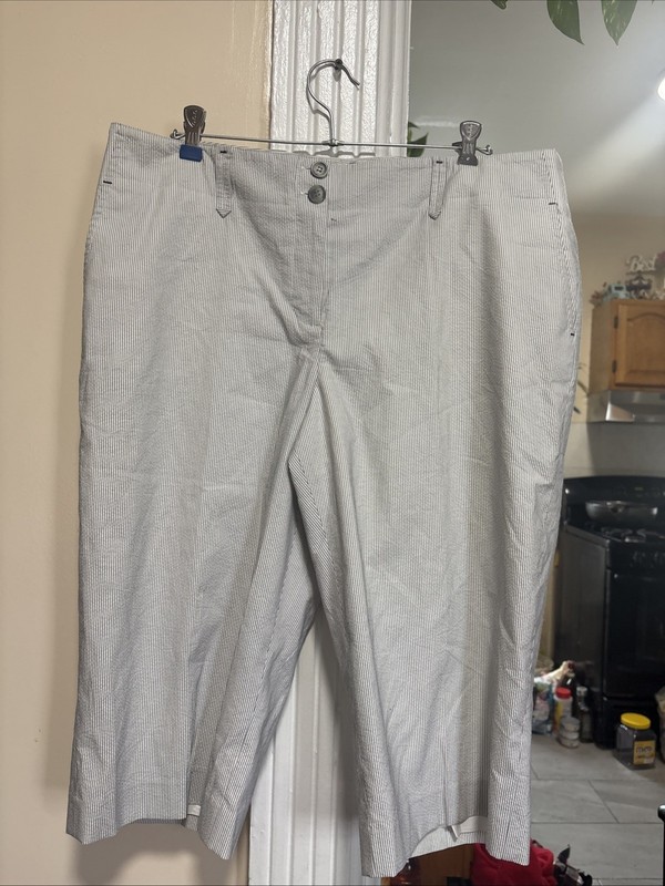 Ann Taylor Loft Women's Pants Size 14 White And Gray S Short