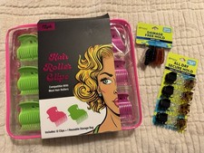 Hair Roller Clips 12 Compatible Most Rollers Reusable Zip Bag Hair Ties/clips