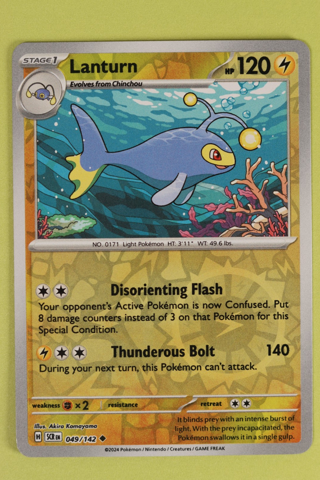 Lanturn 049/142 Reverse Holo Pokemon TCG Stellar Crown NM NP