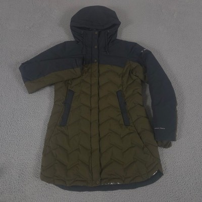 Columbia Jacket Womens Large Olive Green Mountain Croo Long Down Omni-Tech Parka