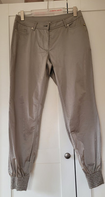 Airfield edle+coole Hose 40 khaki/olive leicht schimmernd gesmokte Bündchen neu