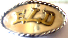Custom Made Initial Letters E.L.D. Chrome Brass Finish Belt Buckle