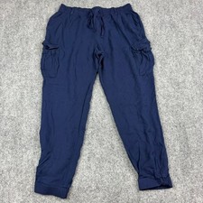 Polo Ralph Lauren Cargo Joggers Kids Boys 16 Navy Blue Viscose Drawstring Pants