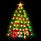 Northlight 22.5" Lighted Christmas Tree with Presents Window Silhouette