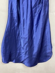 VTG 90&rsquo;s Val Mode Slip Dress Lingerie Nightgown Navy Blue Plunge Short Size L