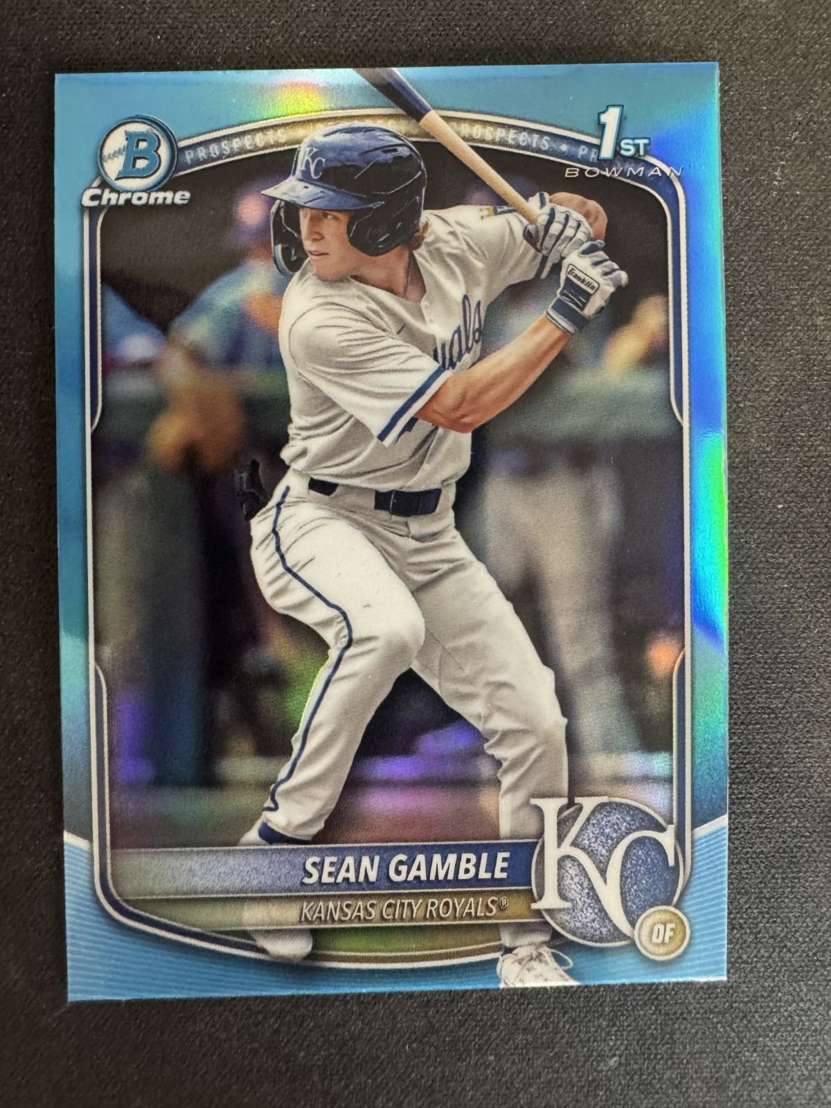 2025 Bowman Draft Sean Gamble Sky Blue Refractor 1st Bowman Chrome KC Royals