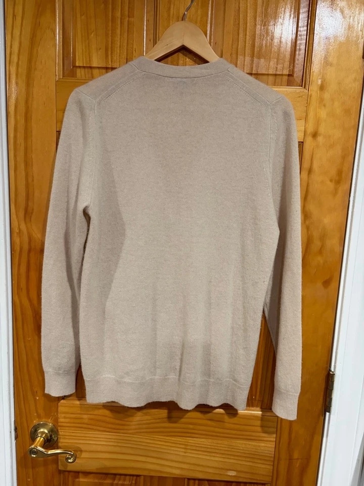 Cárdigan suéter James Perse cachemir talla 2 beige frente abierto tejido de lujo Foto 4 de 4